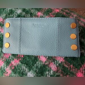 Hammitt Light Blue Leather Wallet with Gold Accents